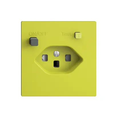 Prise ENC EDIZIOdue T23 FI 30mA F, shutter, lemon 