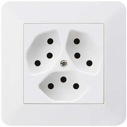 Prise ENC kallysto.trend 3×T13 blanc avec sécurité enfants 