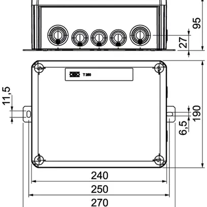 Boîte de dérivation Bettermann E30-E90 informatique 16×4mm² 240×190×95mm or 