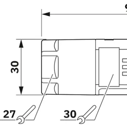 Passaggio a parete PX IPD WD spina di campo 5P 16A 450V M25 grc IP66 1m 