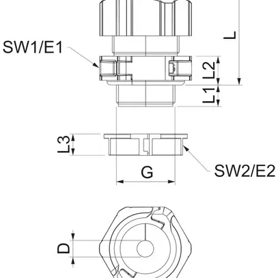 Pressacavo Bettermann V-TEC TB25 separabile M25 1×Ø9…11mm IP67 grigio 