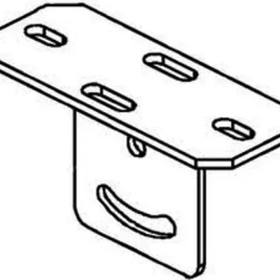 Plaque de tête verticale 200×80mm zinguée à chaud par immersion 