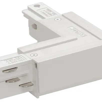 Raccordo a L SLV per binario conduttore AP EUTRAC 3-fasi, PE esteriore, bianco 