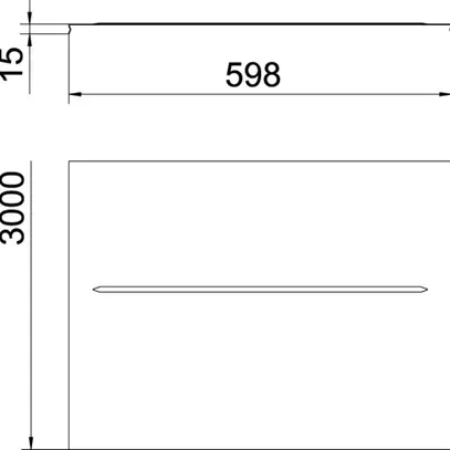 Couvercle Bettermann encliquetable p.caniveau à grille 600×3000, A2, 1.4301, 2B 