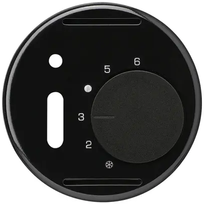 Disque frontal ENC BASICO noir pour thermostat d'ambiance avec interrupteur 