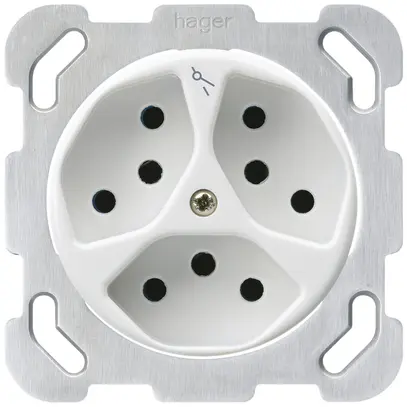 Inserto per presa INC basico 3×tipo 13/1 bianco con protezione bambini 