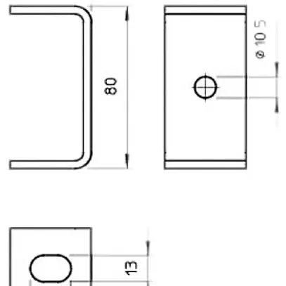Staffa per soffitto Bettermann 10.5mm 80×40mm zincato a caldo a immersione 