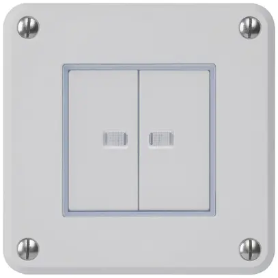 Contact à poussoir ENC robusto IP55 2×1P gris 2×lumineux 