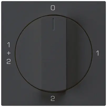 Frontset für Drehschalter S1 schwarz 60×60mm kallysto 0-1-1+2-2 