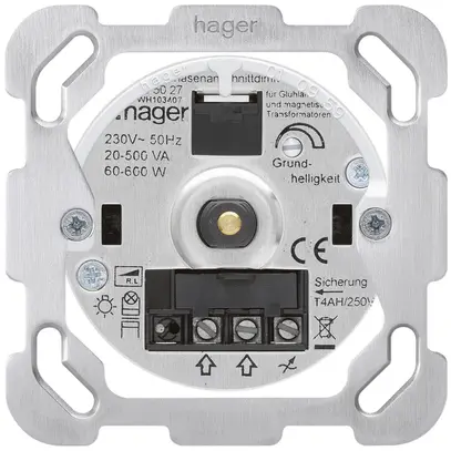 Inserto per variatore rotativo Hager interruzione di fase 20…500VA 60…600W 