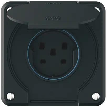 Presa robusto 1×tipo 25 IP55 nero 