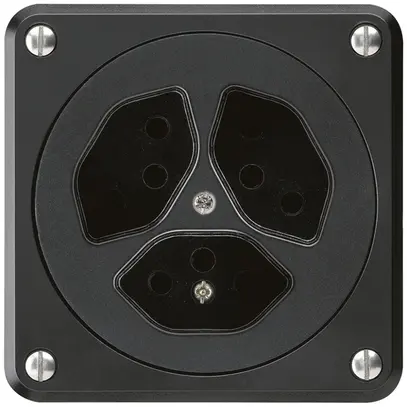 Prise ENC robusto 3×type 13 noir sans clapet 