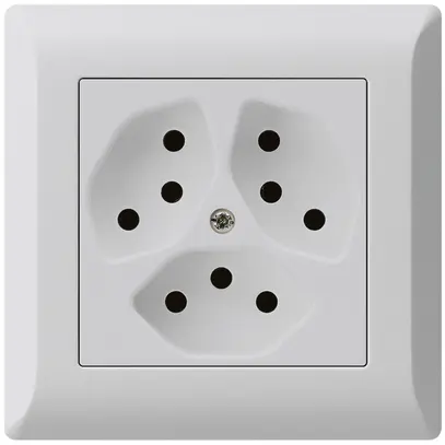 Prise ENC kallysto.line 3×T13 gris clair avec sécurité enfants 