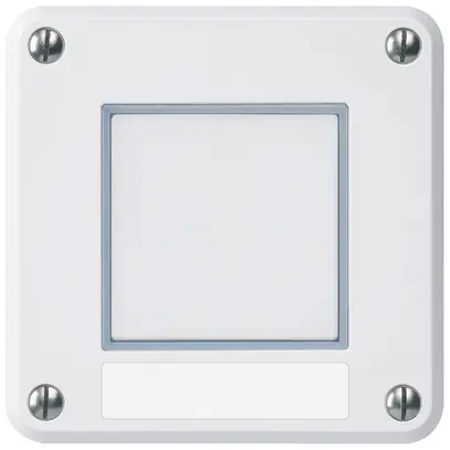 Pulsante di suoneria INC Hager robusto IP55 con placchetta bianco 