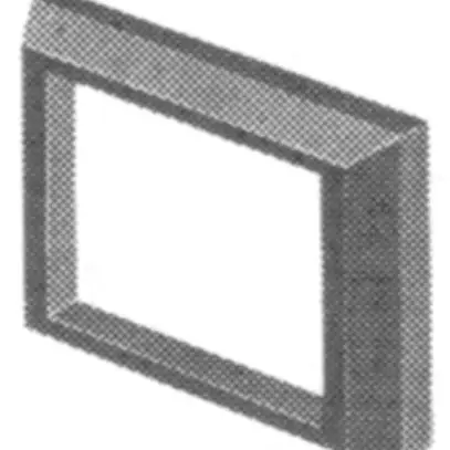 Cadre frontal EAO02 24×36mm dépassant noir 