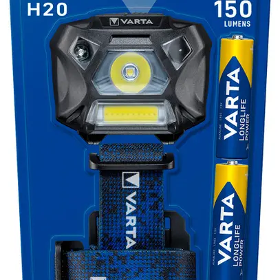 Lampada frontale LED VARTA Work Flex Motion Sensor H20, 150lm, con 3×AAA 