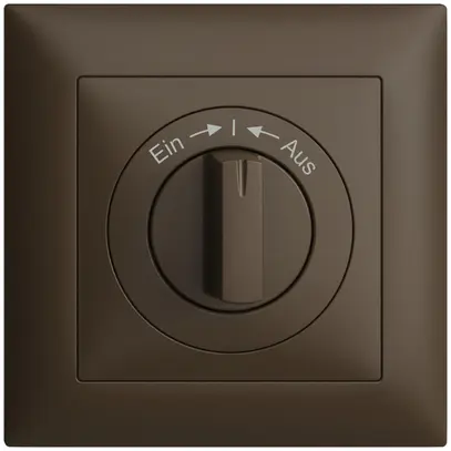 Kit frontal EDIZIOdue Ein->I<-Aus coffee 88×88mm pour contact pivotant 