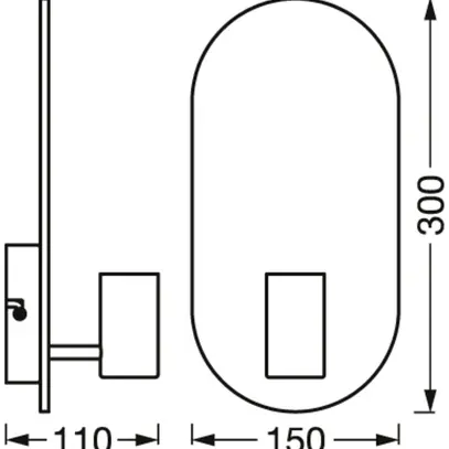 Applique LEDVANCE DECOR WOOD E27 1×8W 150×110×300mm marrone 