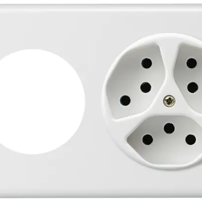 UP-Kombination Hager basico I-I waagrecht Ø43mm+Typ 13 weiss 