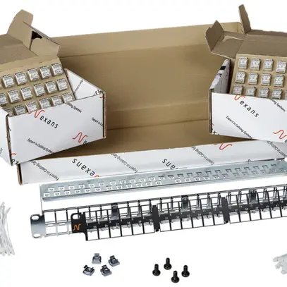 Panneau de distribution 48 ports, 1UH, 19", avec 48 prises cat.6A 