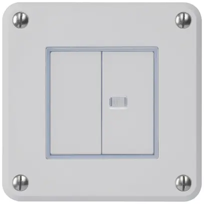 Contact à poussoir ENC robusto IP55 2×1P gris 1×lumineux 