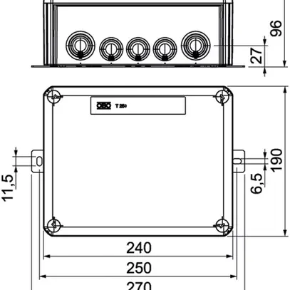 Boîte de dérivation Bettermann E30-E90 borne double 240×190×95mm 5x16mm² or 