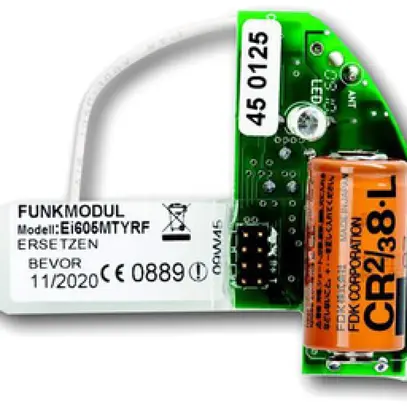 Module RF Busch pour détecteurs de fumée/chaleur avec batterie au lithium 