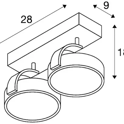 Plafoniera/Lampada muro SLV KALU 2, GU10 IP20 nero 