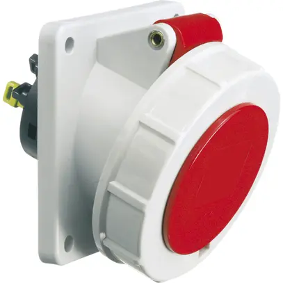 Presa INS CEE Bals 5P 16A 400V 6h rosso IP67 nich.QC obliq. 