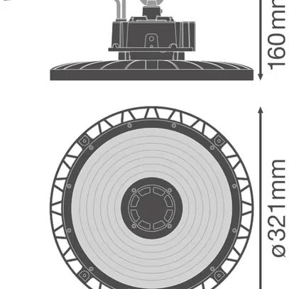 LED-Hallenstrahler LEDVANCE HIGH BAY 150W 26700lm 840 IP66 110° 0-10V Ø321 sz 