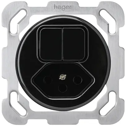 Inserto per combinazione INC 1/3+3/1L+tipo 13 nero basico 