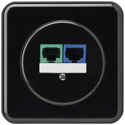 Insert pour prise ENC DSL basico 2×RJ45 noir 