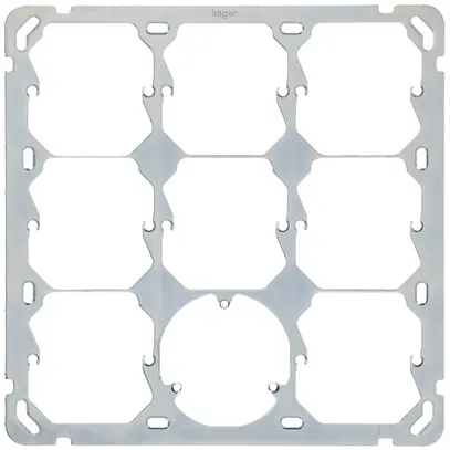 Placca d.fissaggio HA grd.3×3, verticale, 197×197mm, 7×52mm+3-punti+52mm acciaio 