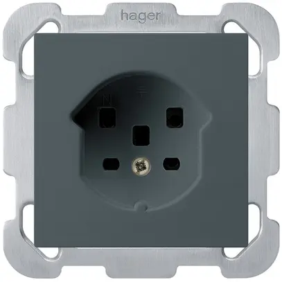 Prise ENC kallysto T25 anthracite bornes à vis avec plaque de fixation 