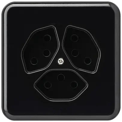 Presa INC basico 3×tipo 13 nero 