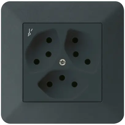 Prise ENC kallysto.trend 3×T13/1 noir avec sécurité enfants 