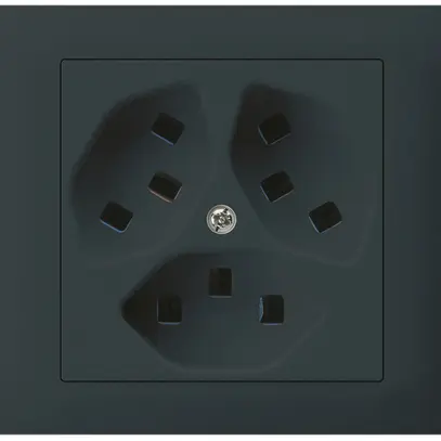 Presa INS kallysto 3×tipo 23 montaggio T scatola INS G3 telaio a innesto nero 