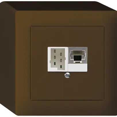 Scatola AP kallysto 1×RJ45s+1×TT83 marrone 