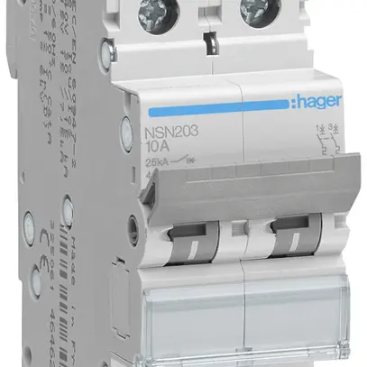 Leitungsschutzschalter Hager MCB 2P 415V Typ D 3A Icu 25kA 2TE 