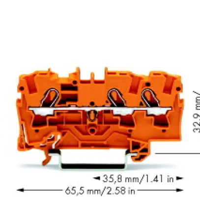 Morsetto di passaggio WAGO Top Job-S 4mm² 3L arancione serie 2004 