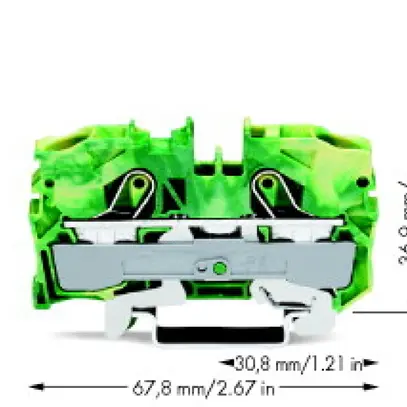 Morsetto di passaggio WAGO TOPJOB S 10mm² 2L verde/giallo ser.2010 