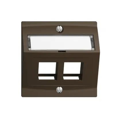 Kit montaggio EDIZIOdue F, con cappa di uscita obliqua, per 2×Keystone, coffee 