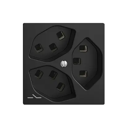 Prise 3×T23 Feller EDIZIOdue F, 1×séparé, bornes enfichables, noir 
