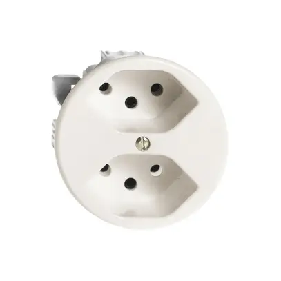 Prise ENC FH 2×T13/1S blanc 