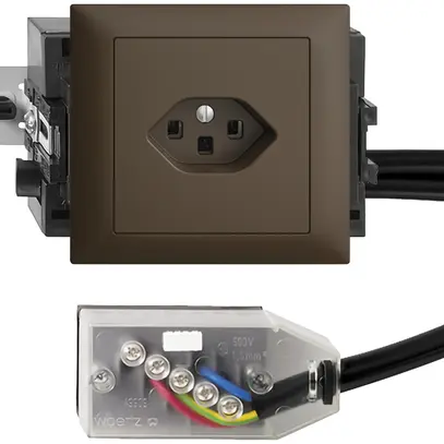 Presa INS EDIZIOdue T23 L1 coffee 49…69mm per cavo piatto Technofil 