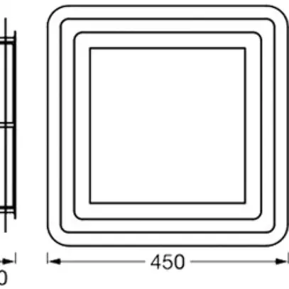 Plafonnier LED LEDVANCE ORBIS SPIRAL Layer 26W 1750lm 3000K 450×450mm blanc 