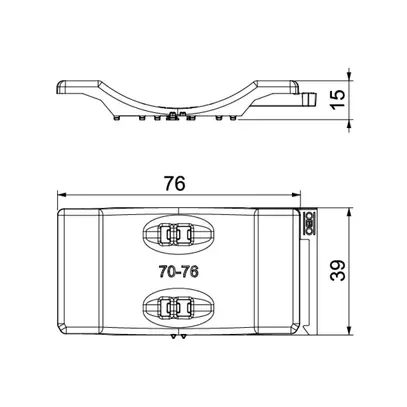 Contre-plaque Bettermann combinée avec contre-plaque double 70…76mm, PP, grc 