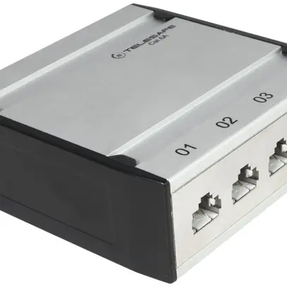 Patch box mini 4×RJ45s cat.6 STP, grigio alluminio, schermato 