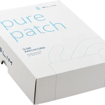 Cavo patch SLIM: 10cm, grigio, 50 pezzi Cat.6A, U/FTP, jack non infrangibile 