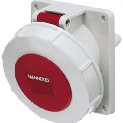 Presa INS CEE 16A 4P 6h 400V rosso, obliquo IP67 Mennekes 